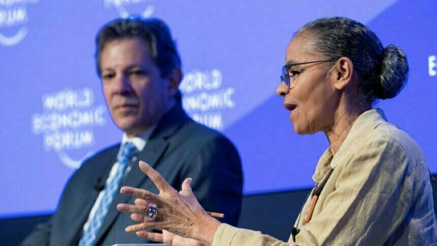 Fernando Haddad e Marina Silva em Davos