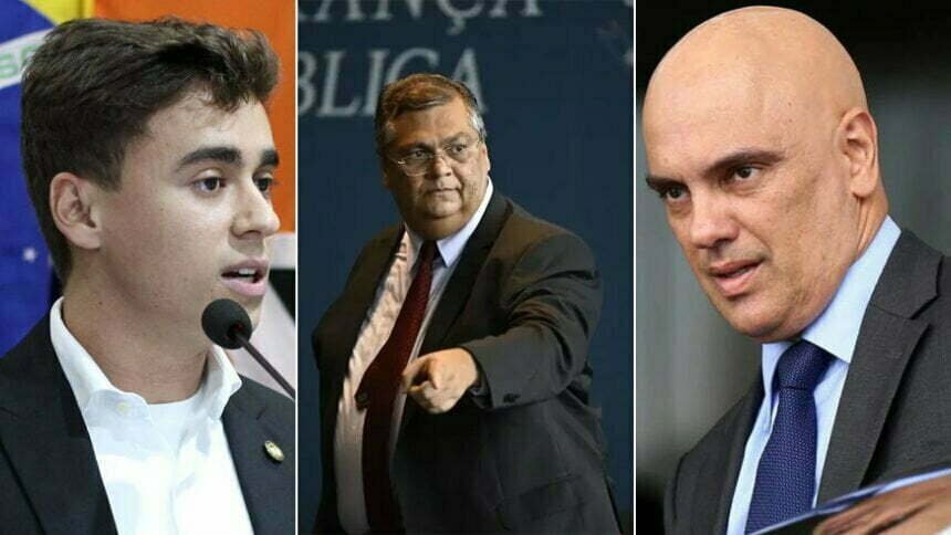 Nikolas Ferreira, Flávio Dino e Alexandre de Moraes