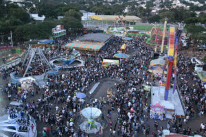 Foto aérea do parque de exposições.