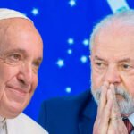 Papa Francisco e Lula em foto montagem
