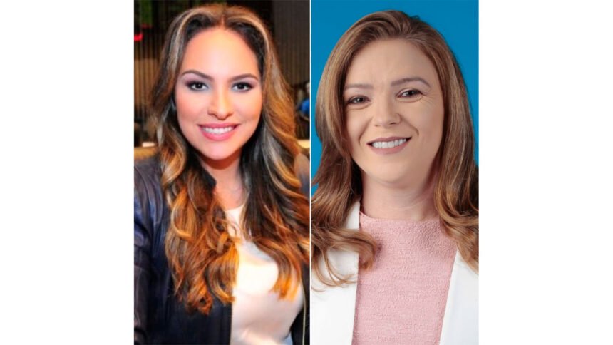 Deputada Maria Victoria PP e a secretaria da Mulher Igualdade Racial e Pessoa Idosa Leandre Dal Ponte