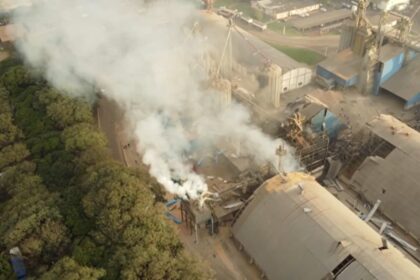 explosão no silo de secagem de grãos da C.Vale