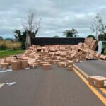 Caixas de cigarros contrabandeados em caminhão com placas falsas