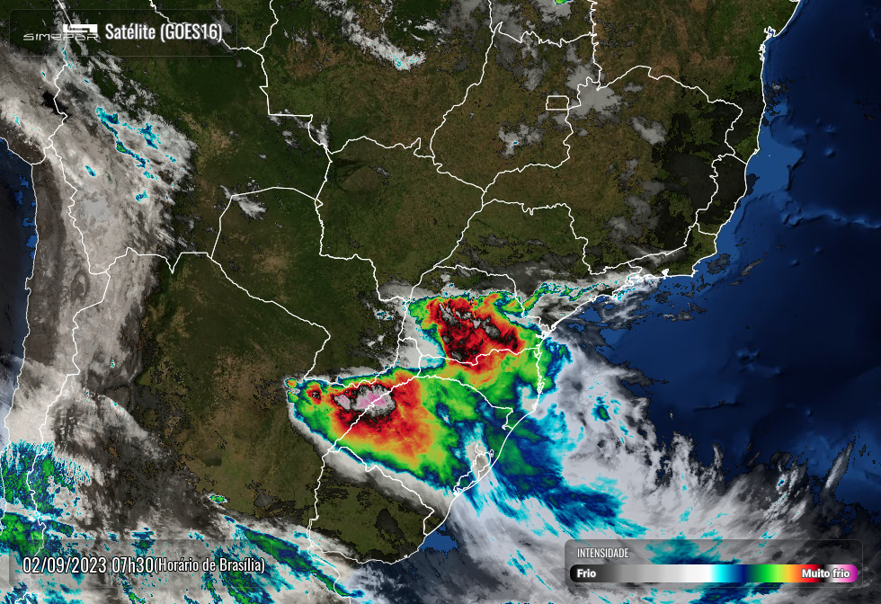 Previsão do tempo, Radar Simepar, risco elevado de tempestades