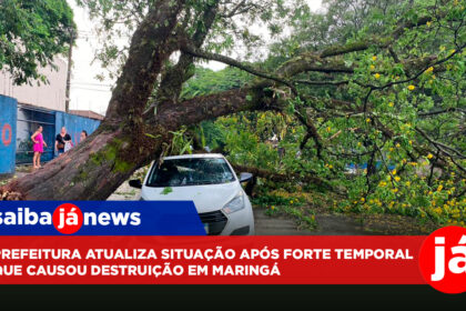 Prefeitura atualiza situação após forte temporal que causou destruição em Maringá