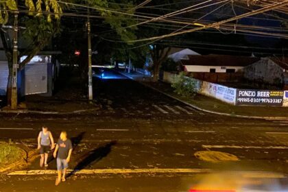 Jardim Alvorada, sem energia elétrica devido ao temporal deste sábado, 7 de outubro.