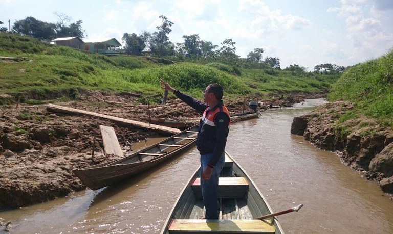 A estiagem atinge 58 municípios do Amazonas, além de Rondônia e Acre, afetando cerca de 500 mil pessoas - Foto: Divulgação/Defesa Civil do Amazonas