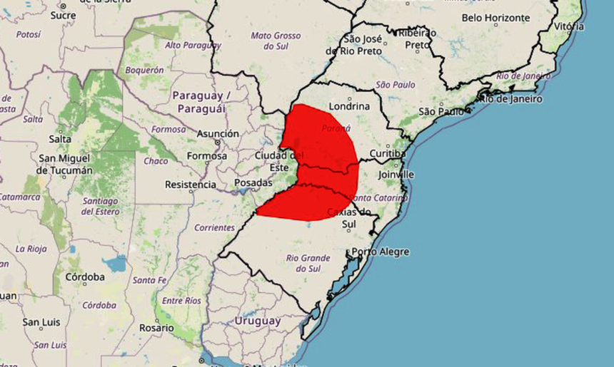 Ciclone extratropical e Frente fria deixam estados do sul em alerta vermelho