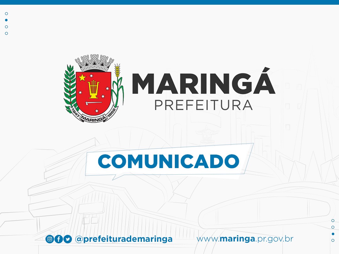 Comunicado da prefeitura de Maringá