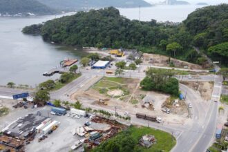 Avança a instalação de canteiros da obra da ponte Guaratuba-Matinhos