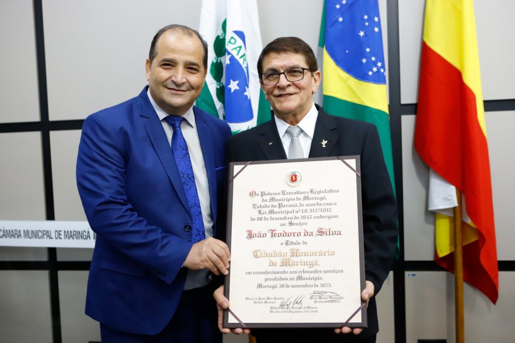 Presidente do Conselho Federal de Corretores de Imóveis, João Teodoro da Silva, é o mais novo Cidadão Honorário de Maringá