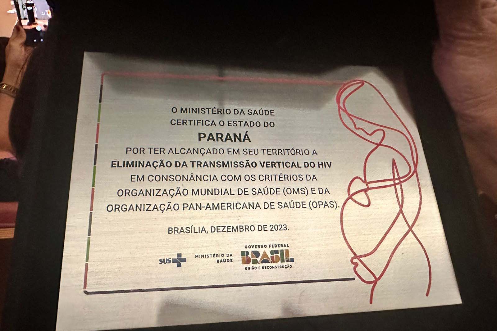 Paraná recebe certificação da eliminação do HIV e selo bronze por controle da sífilis