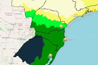 Inmet emite alerta de tempestade para a região sul do Brasil