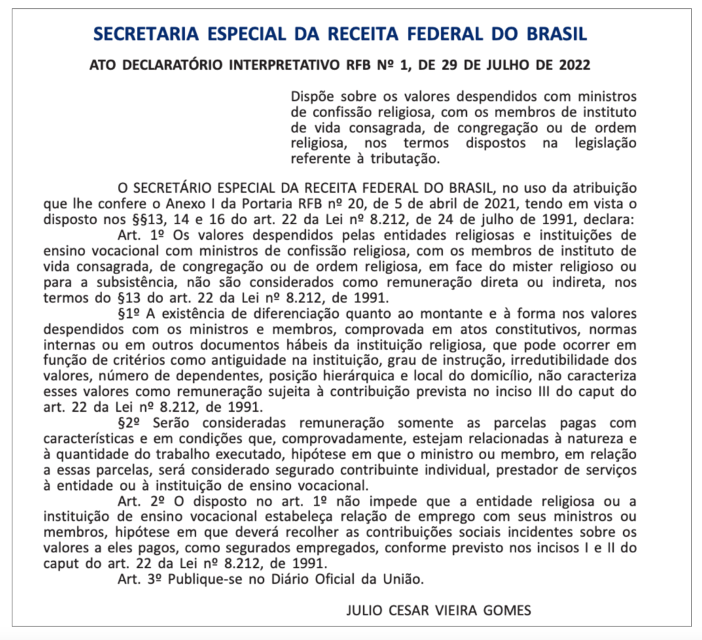 Receita anula isenção tributária para pastores e demais líderes religiosos, dada por Bolsonaro 4 image 14