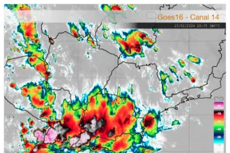 Mapa da previsão do tempo no Paraná