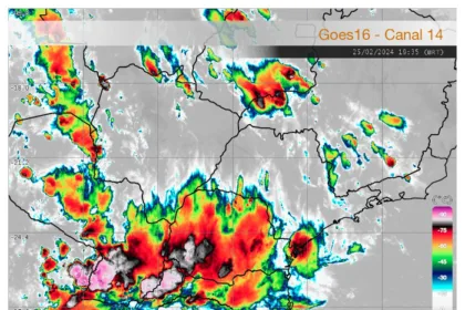Mapa da previsão do tempo no Paraná