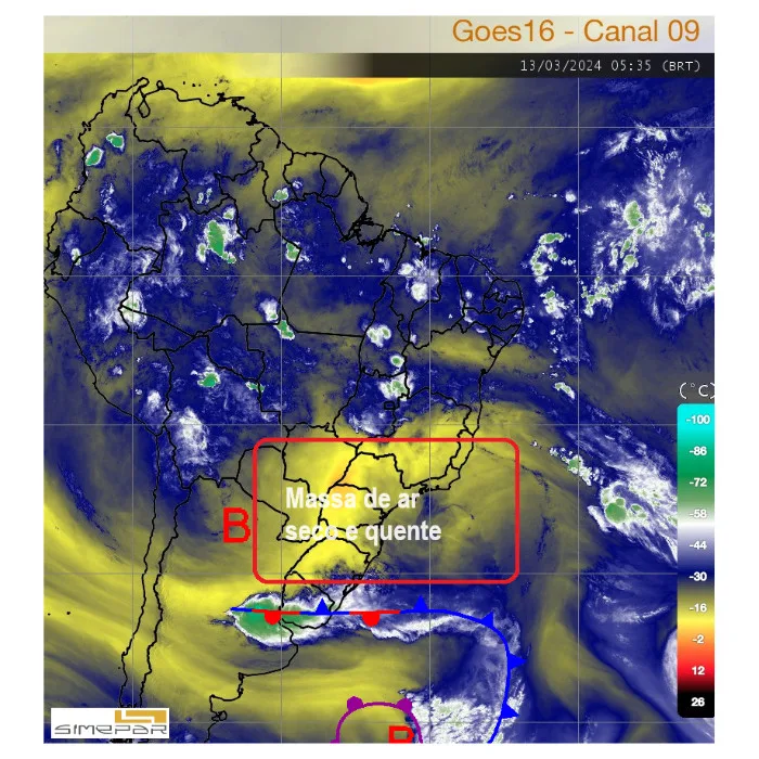 Massa de ar quente e seco predomina no Paraná, confira na previsão do tempo