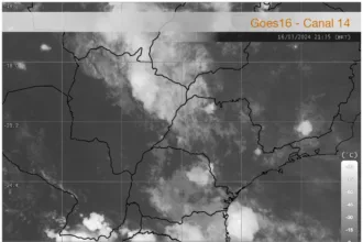 Mapa com nuvens de chuva