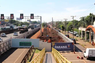 Obras dos viadutos em Sarandi