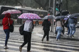 chuva intensa e vento forte