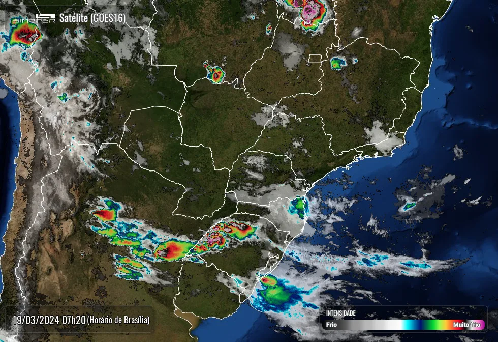 Mapa com nuvens