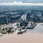 Porto Alegre no Rio Grande do Sul, cidade alagada por fortes chuvas