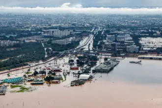 Porto Alegre no Rio Grande do Sul, cidade alagada por fortes chuvas