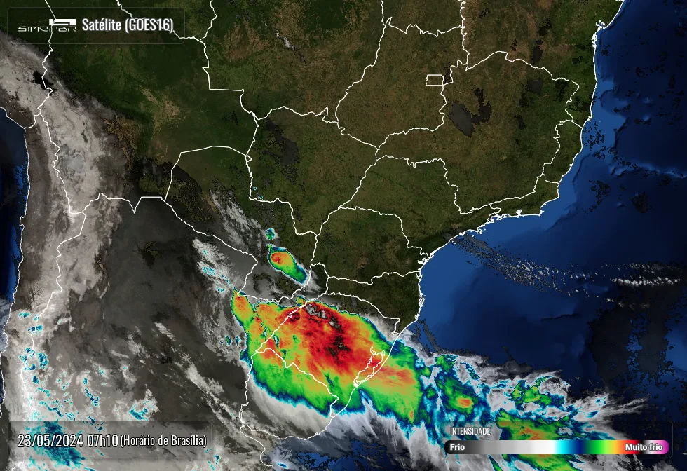 Radar Simepar, previsão do tempo no Paraná