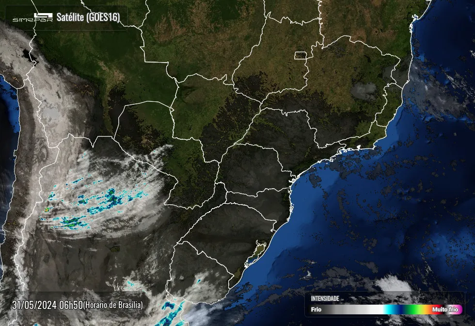 Radar Simepar, previsão do tempo para o Paraná