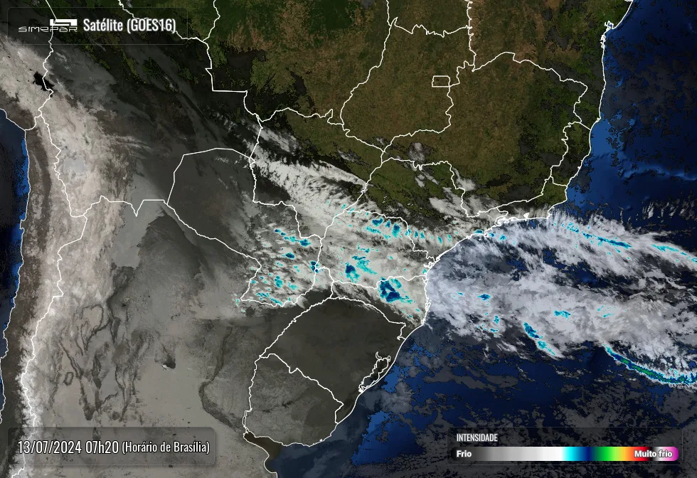 Radar Simepar, previsão do tempo no Paraná