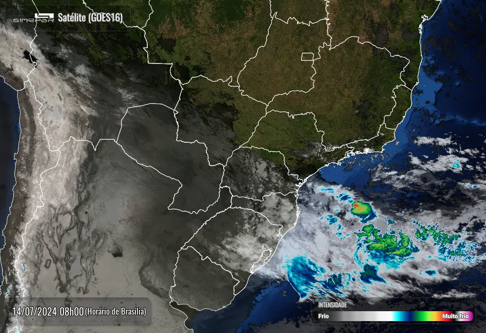 Radar Simepar, previsão do tempo no Paraná