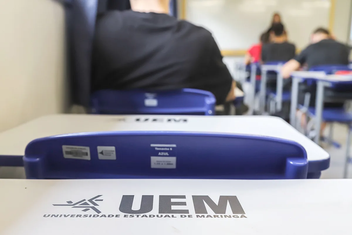 Maringá, 27 de julho de 2023 - Sala de aula da Universidade Estadual de Maringá (UEM).