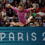 A ginasta Rebeca Andrade ficou em quarto lugar na prova da trave da Olimpíada de Paris, na França.