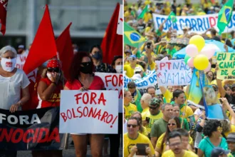 Manifestação da esquerda contra a manifestação da direita