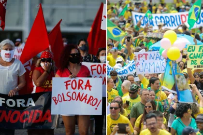 Manifestação da esquerda contra a manifestação da direita