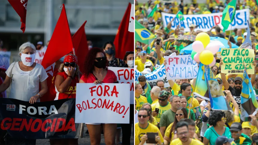 Manifestação da esquerda contra a manifestação da direita