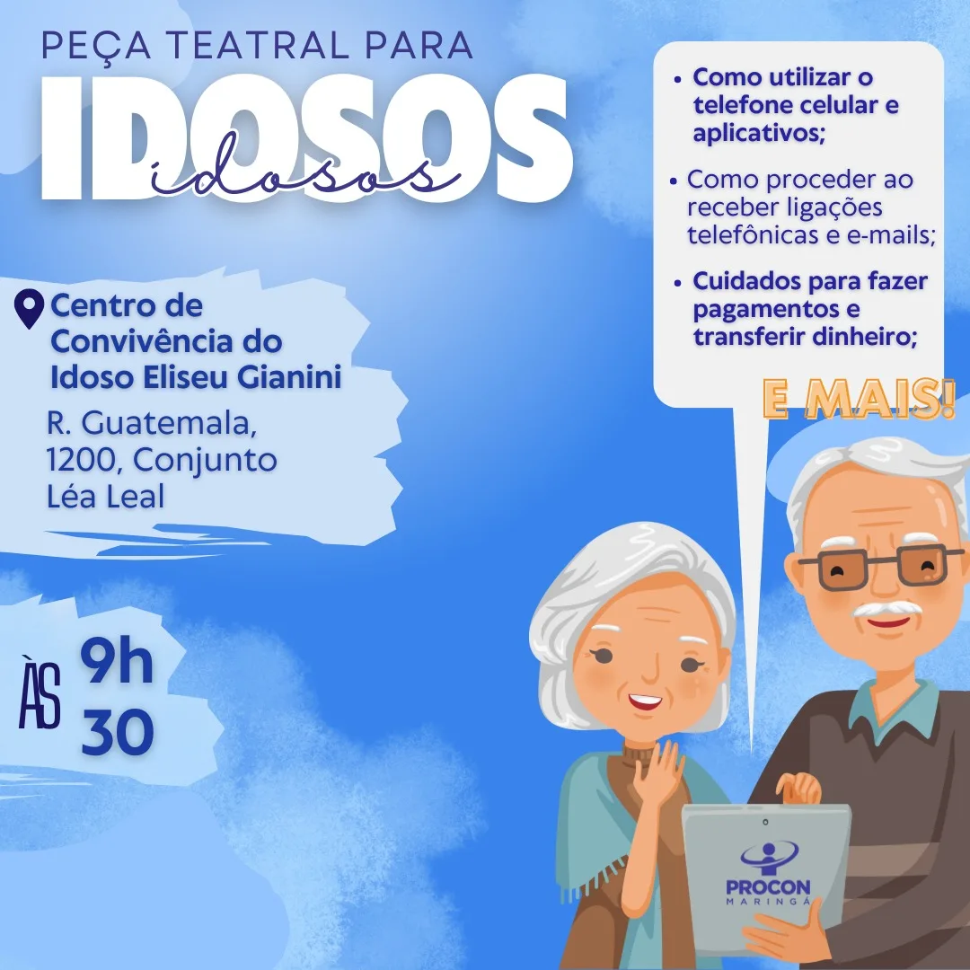 Peça teatral do Procon orienta idosos para não caírem em golpes