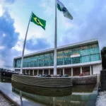 Palácio Iguaçu com as cores da Ucrânia - Curitiba, 03/02/2022
