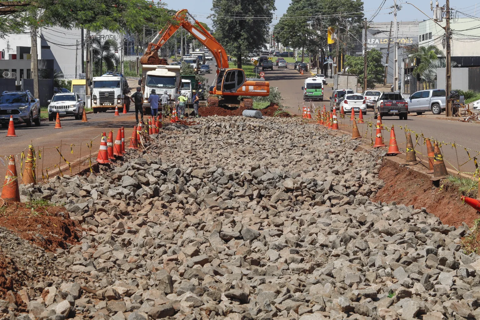 Avenida Morangueira, em obras