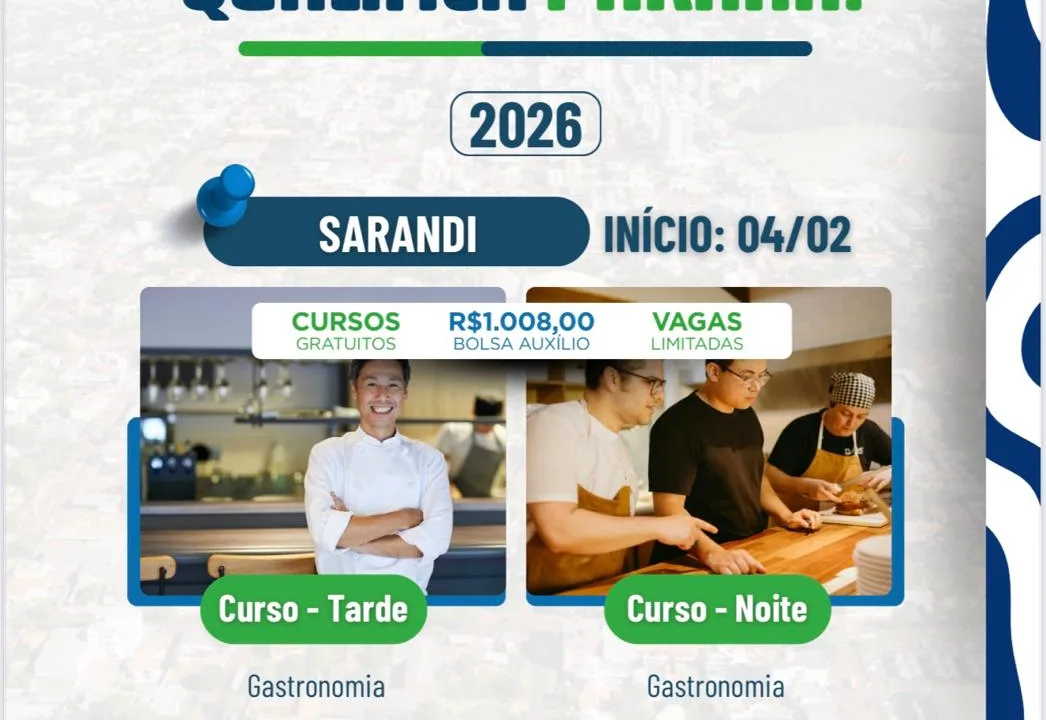 Prefeitura de Sarandi abre inscrições para o programa Qualifica Paraná