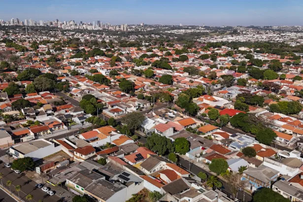 Zona urbana de Maringá no Paraná
