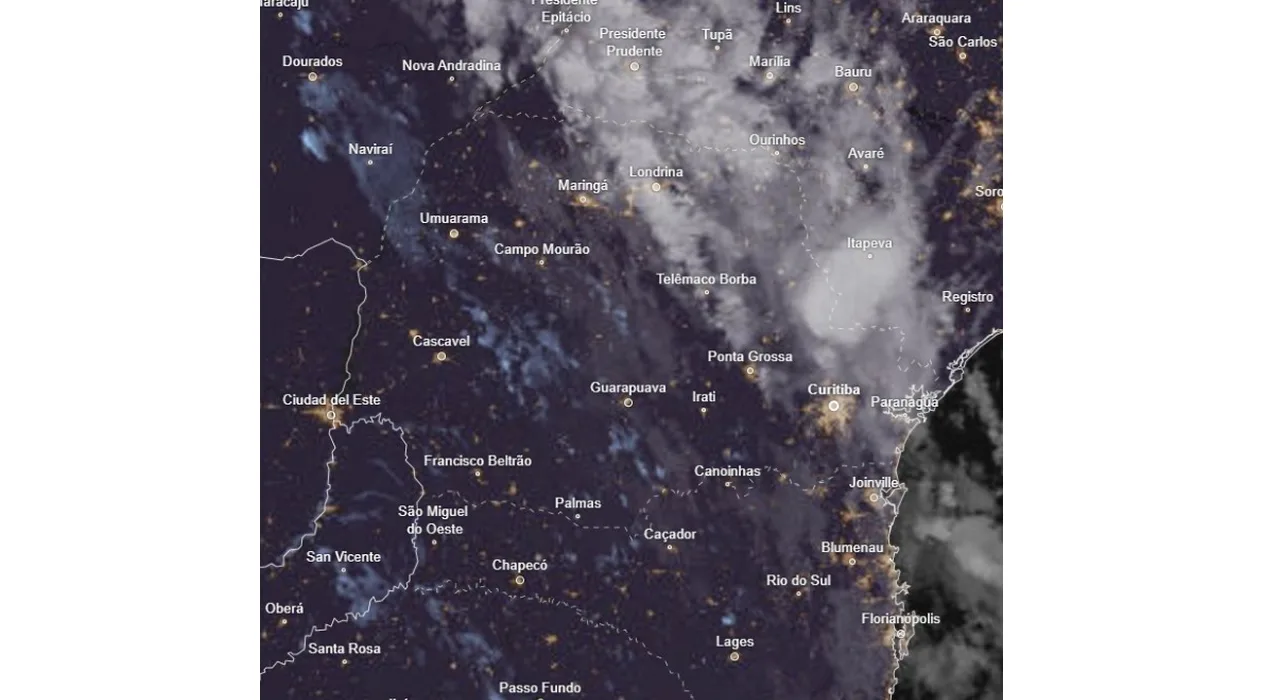 Chuva e risco de temporais atingem o leste e o norte do Paraná nesta segunda-feira