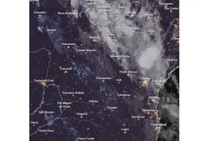 Chuva e risco de temporais atingem o leste e o norte do Paraná nesta segunda-feira