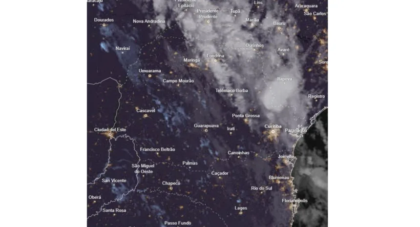 Chuva e risco de temporais atingem o leste e o norte do Paraná nesta segunda-feira
