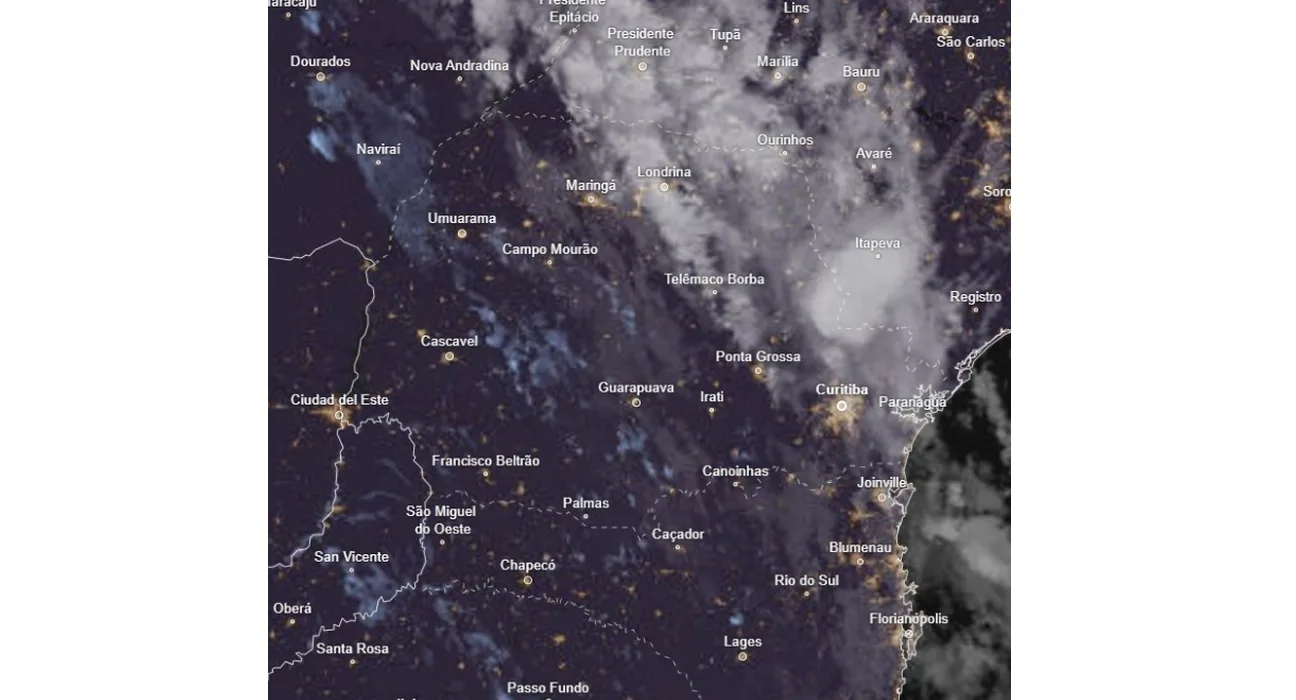 Chuva e risco de temporais atingem o leste e o norte do Paraná nesta segunda-feira