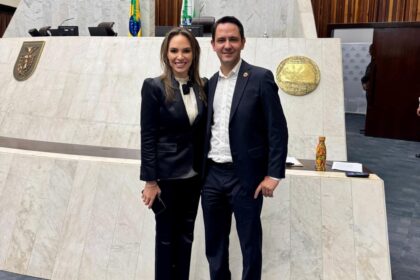 A deputada estadual Maria Victoria PP e o secretario de Cultura de Maringa Tiago Valenciano - Saiba Já News