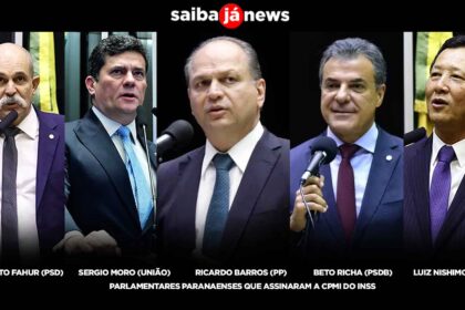 Moro, Barros e Richa entre os 22 parlamentares do Paraná que assinaram a CPMI do INSS para investigar fraudes bilionárias. Veja a lista completa dos deputados e senadores paranaenses que apoiam a apuração.