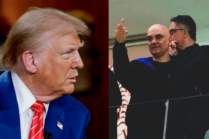 Lei Magnitsky de Donal Trump contra Alexandre de Moraes mostrando o dedo do meio
