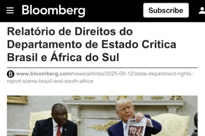 Relatório dos EUA sobre violação de direitos humanos no Brasil e na África do Sul é destaque na Bloomberg