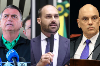 Jair Bolsonaro, Eduardo Bolsonaro e Alexandre de Moraes